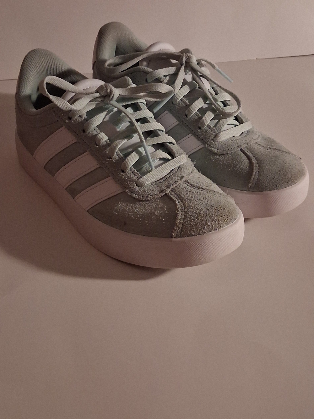 Kids Adidas Light Mint Suede Classic Sneakers